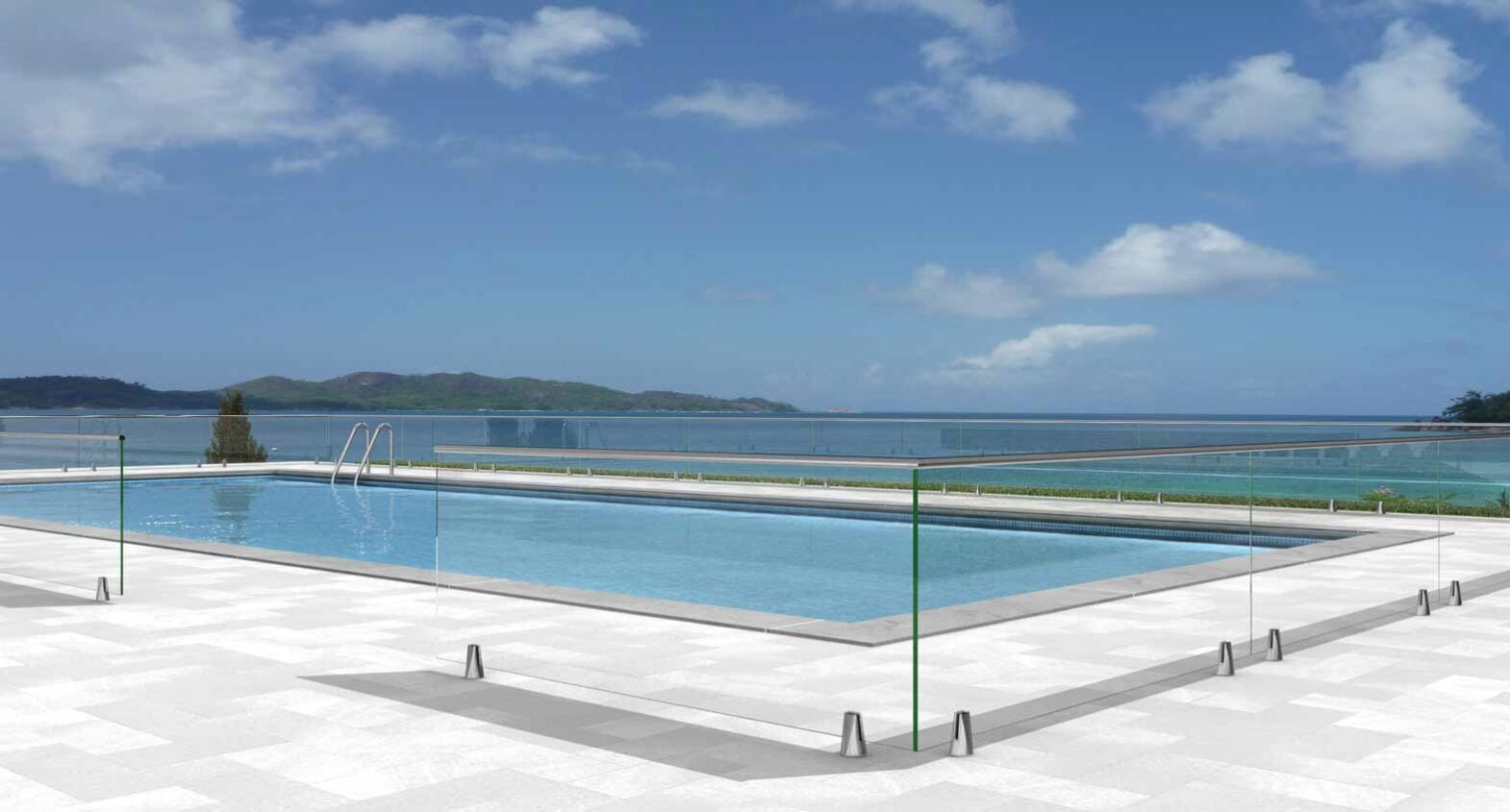 Barandilla de vidrio para piscina