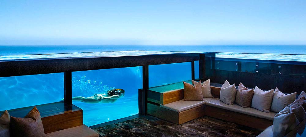 Ventana subacuática piscina